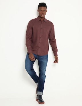Camisa casual Contempo manga larga para hombre
