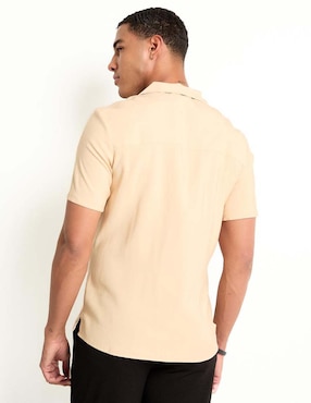 Camisa casual Contempo de algodón manga corta para hombre