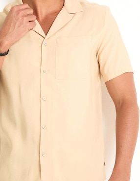 Camisa casual Contempo de algodón manga corta para hombre