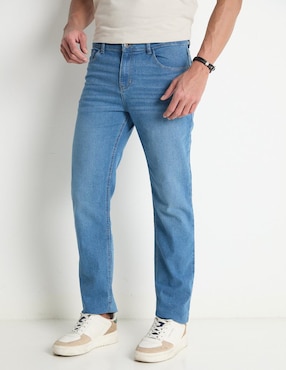 Jeans Relaxed Straight Contempo Lavado Stone Wash Para Hombre