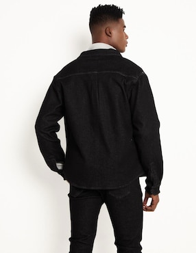 Chamarra denim Contempo con bolsillos para hombre