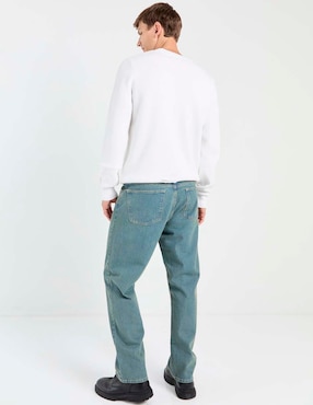 Jeans straight Contempo lavado medio para hombre