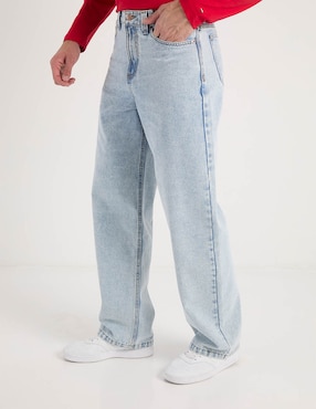 Jeans straight Contempo lavado claro para hombre