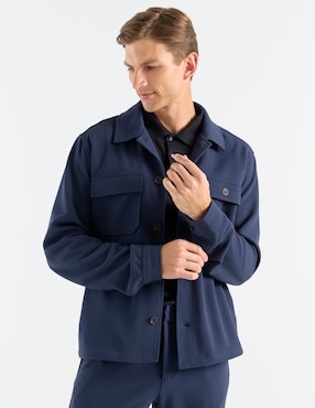 Camisa casual Contempo de algodón manga larga para hombre
