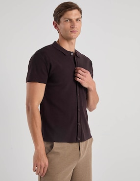 Camisa casual Contempo manga corta para hombre
