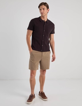 Camisa casual Contempo manga corta para hombre