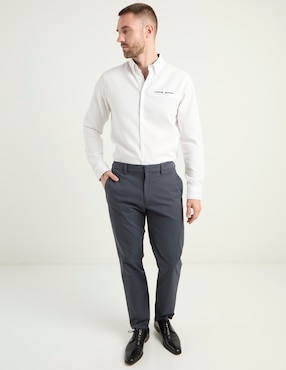 Camisa de vestir Contempo de algodón manga larga para hombre
