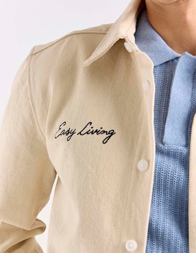 Sobrecamisa casual Contempo de mezclila manga larga para hombre