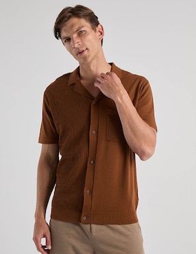 Camisa casual Contempo manga corta para hombre