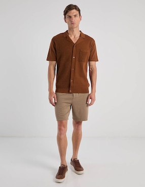 Camisa casual Contempo manga corta para hombre