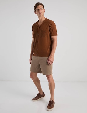 Camisa casual Contempo manga corta para hombre