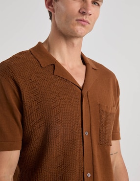 Camisa casual Contempo manga corta para hombre