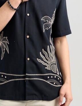 Camisa casual Contempo manga corta para hombre