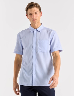 Camisa casual Contempo de algodón manga corta para hombre