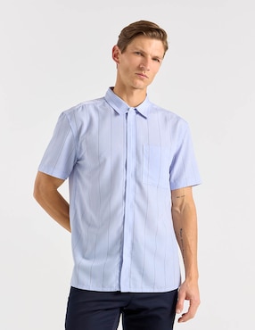 Camisa casual Contempo de algodón manga corta para hombre