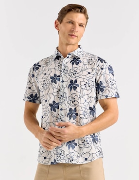 Camisa casual Contempo manga corta para hombre