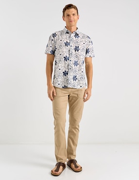 Camisa casual Contempo manga corta para hombre