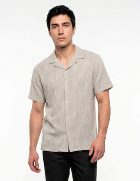 Camisa casual Contempo de algodón manga corta para hombre