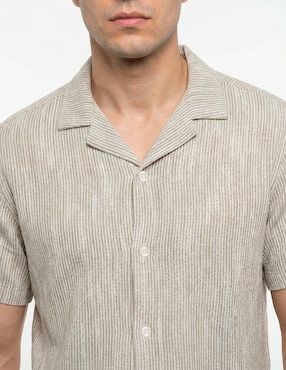 Camisa casual Contempo de algodón manga corta para hombre