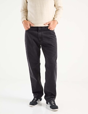 Jeans straight Contempo lavado obscuro para hombre