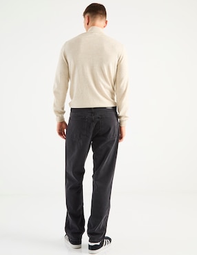 Jeans straight Contempo lavado obscuro para hombre