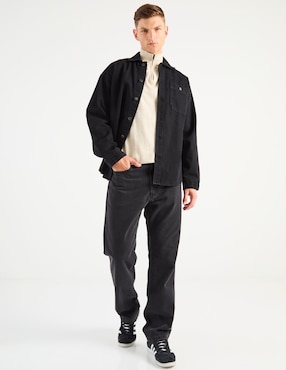 Jeans straight Contempo lavado obscuro para hombre