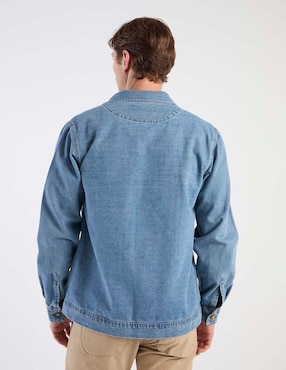 Chamarra denim Contempo de mezclilla con bolsillos para hombre