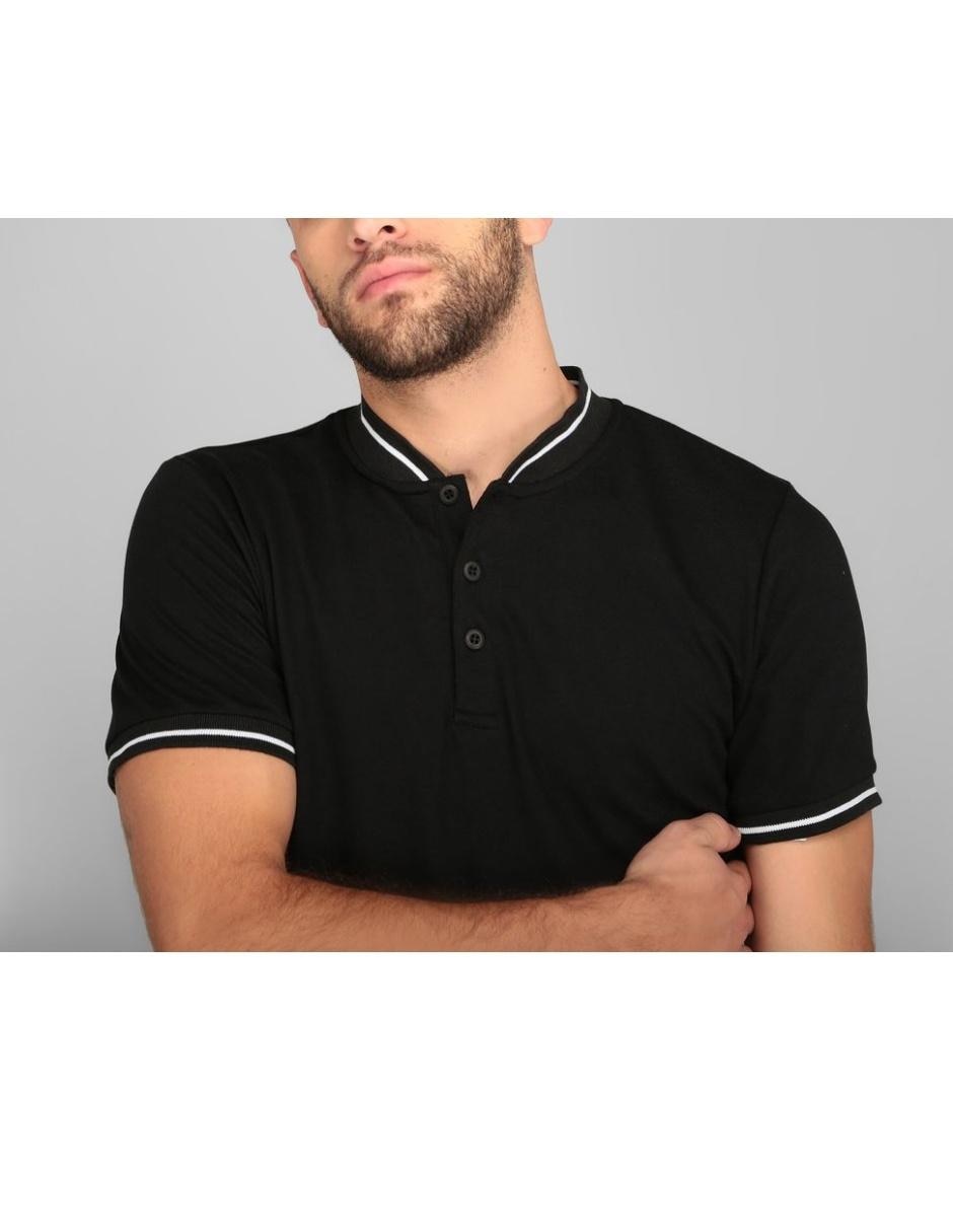 Playera cuello henley para hombre 7