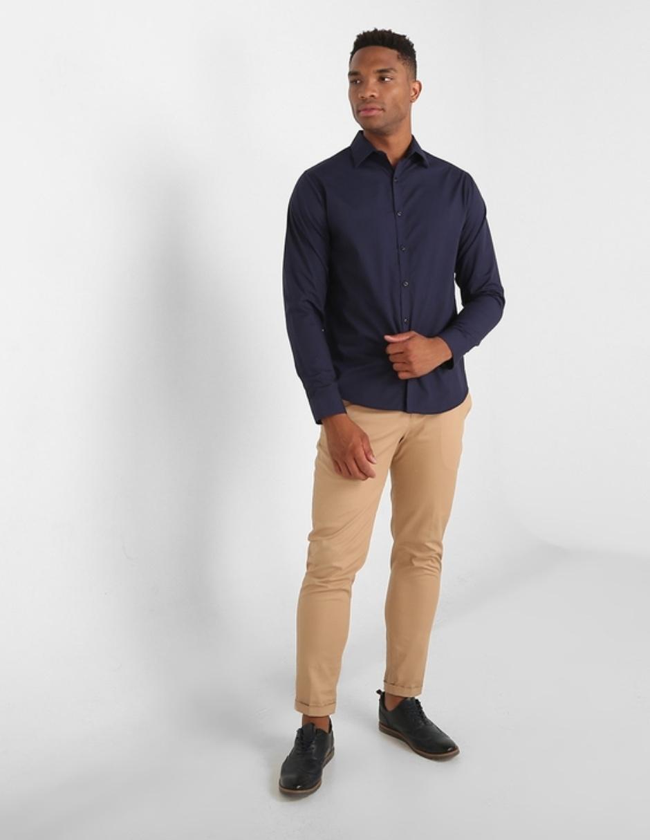 Camisa casual de algodón manga larga para hombre 7