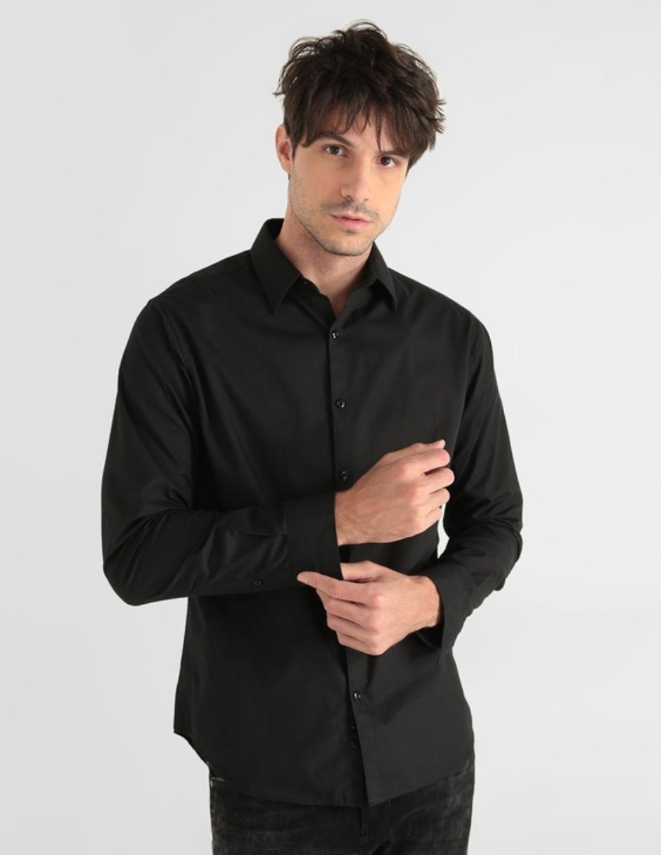 Camisa casual de algodón manga larga para hombre