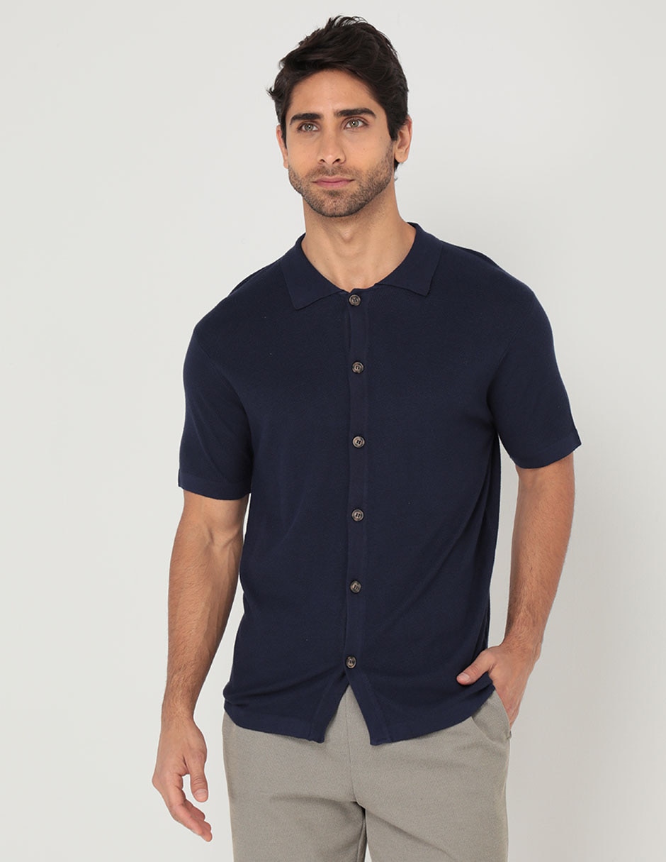 Camisa casual Contempo manga larga para hombre