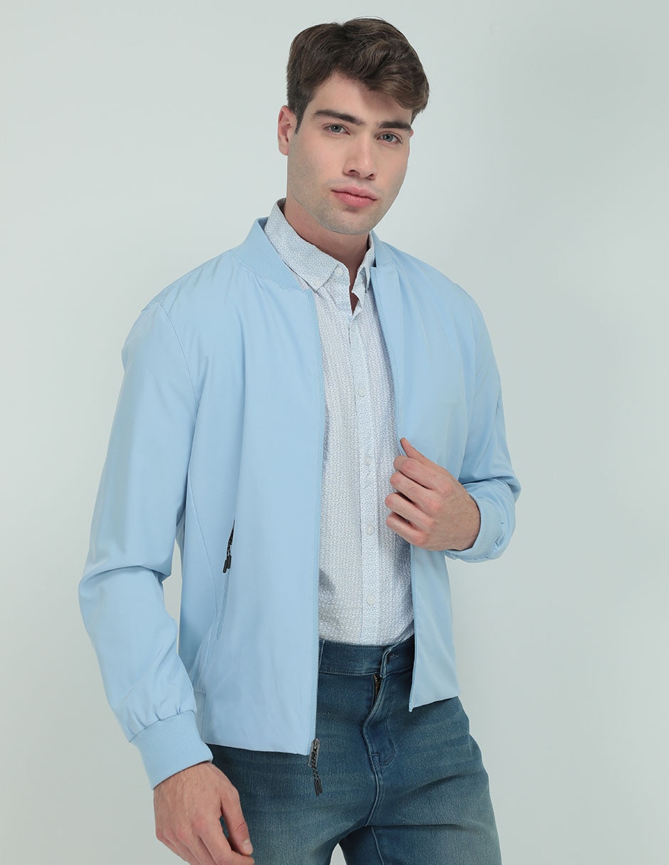 CHAMARRA CONTEMPO, CH, AZUL ACERO LISO