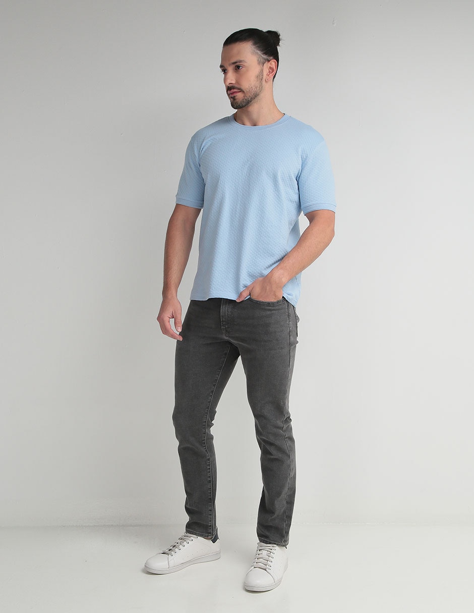 PLAYERA CONTEMPO, CH, DENIM CLARO LISO