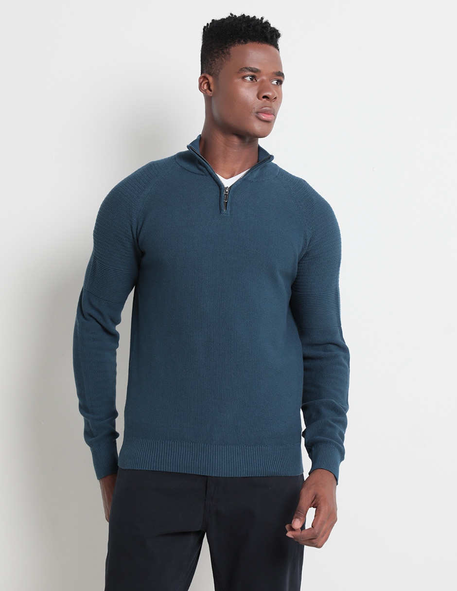 Suéter Contempo cuello con cierre para hombre
