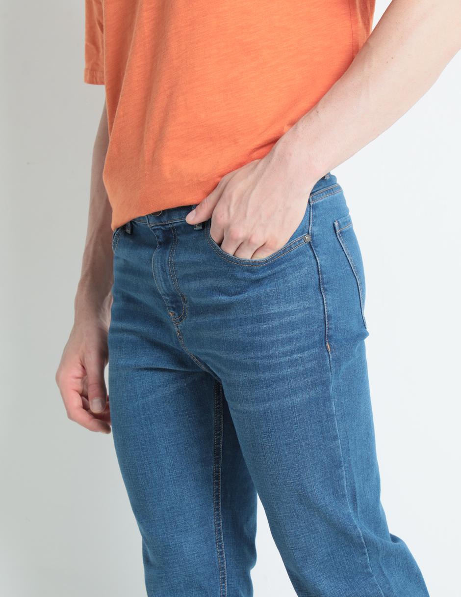Jeans slim deslavado para hombre