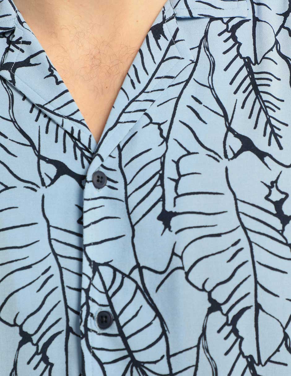 Camisa casual de algodón manga corta para hombre
