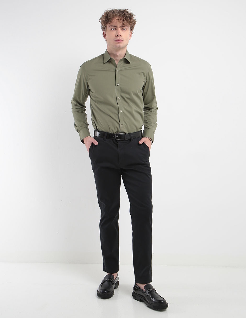 Camisa casual manga larga para hombre