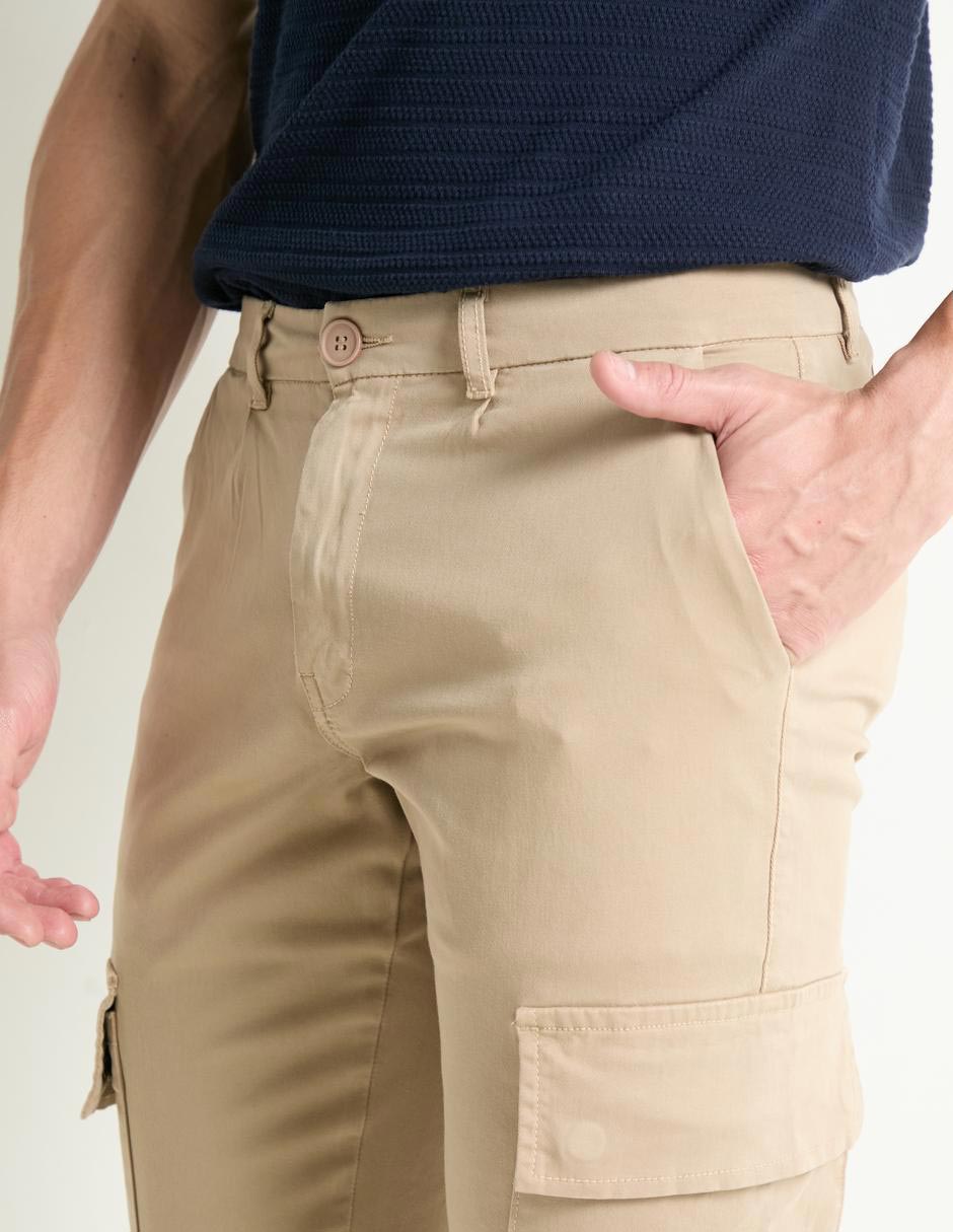 Pantalón cargo recto de algodón para hombre 4