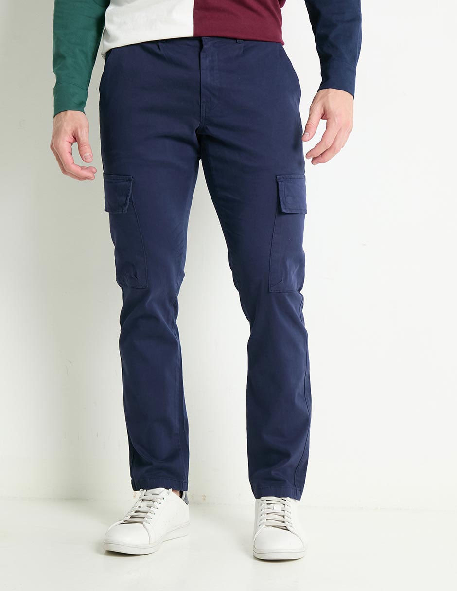Pantalón cargo recto de algodón para hombre
