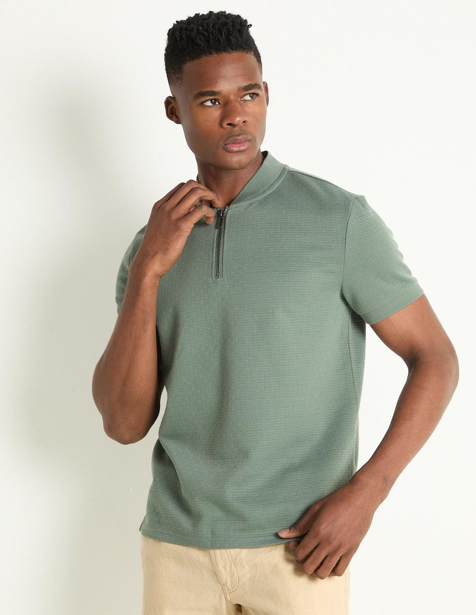 Playera cuello con cierre para hombre Playera cuello con cierre para hombre