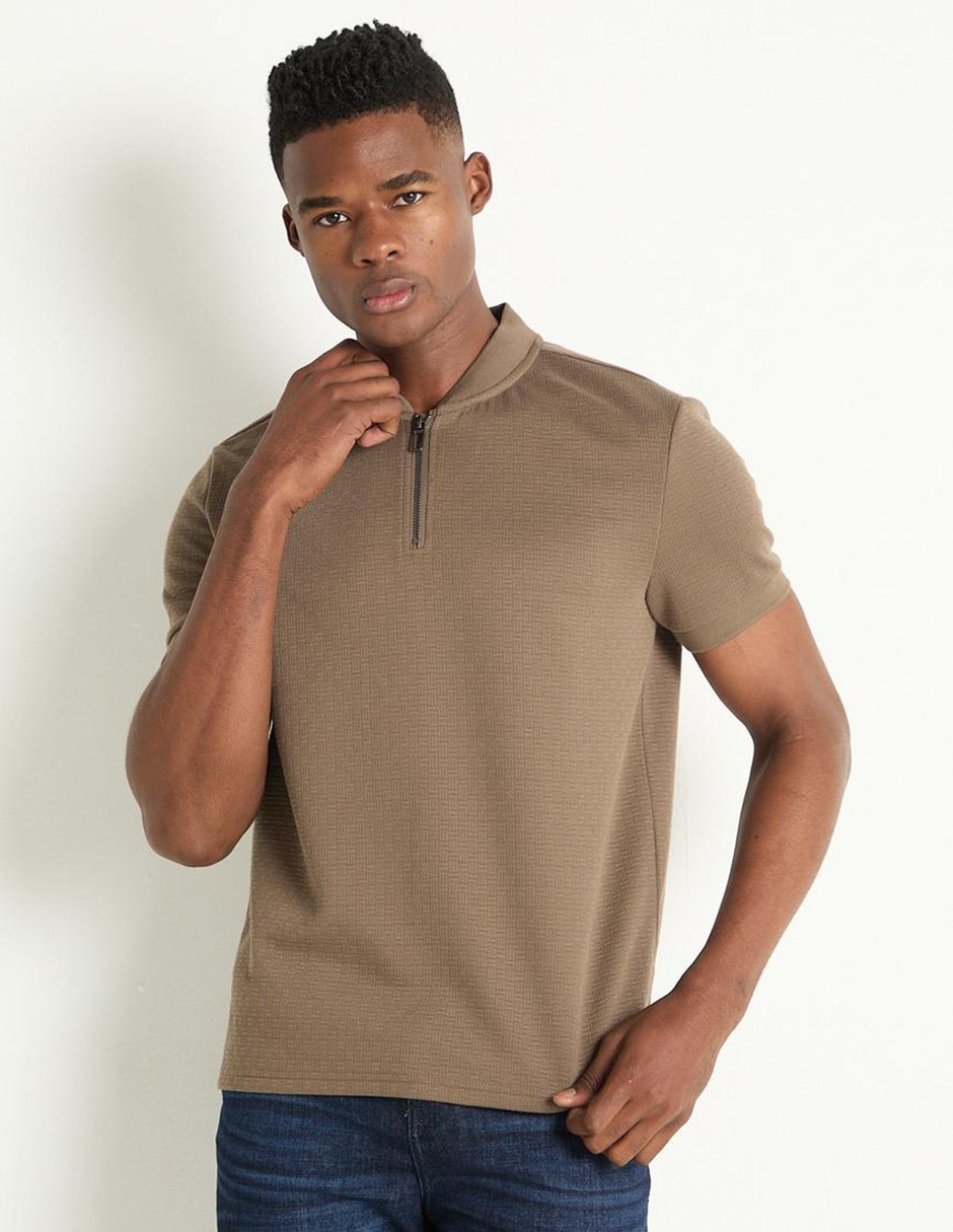 Playera cuello con cierre para hombre Playera cuello con cierre para hombre