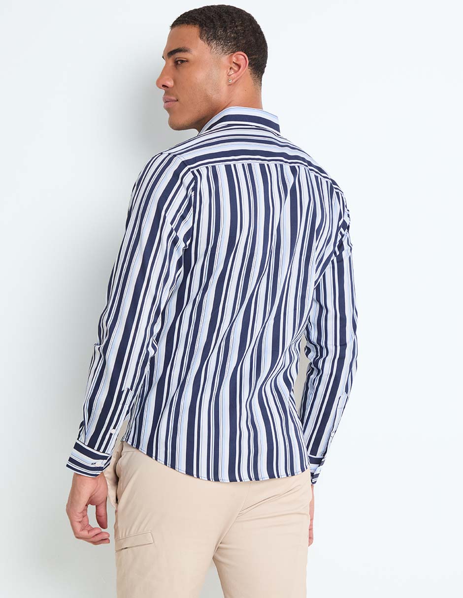 Camisa business casual manga larga para hombre 2