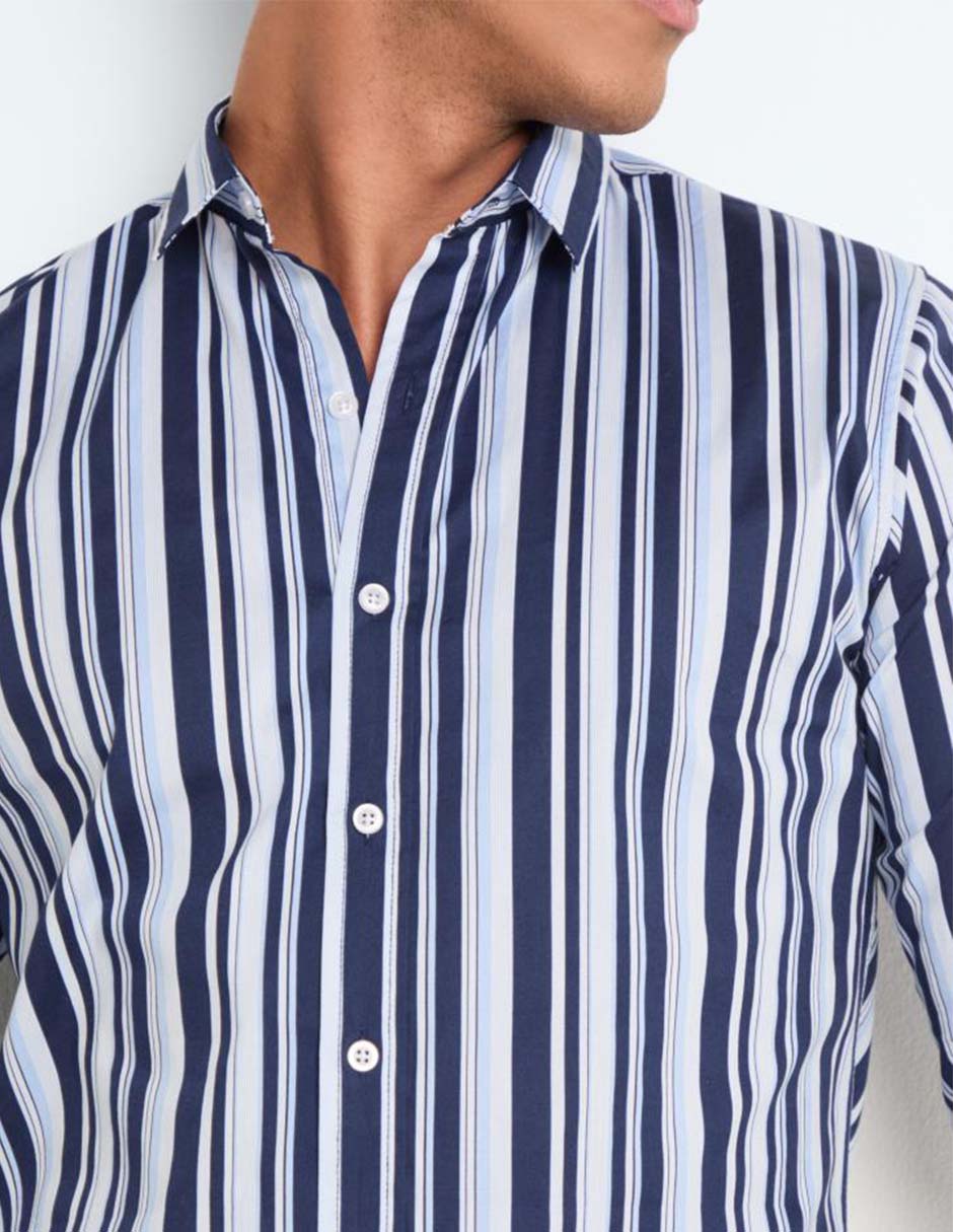 Camisa business casual manga larga para hombre 4