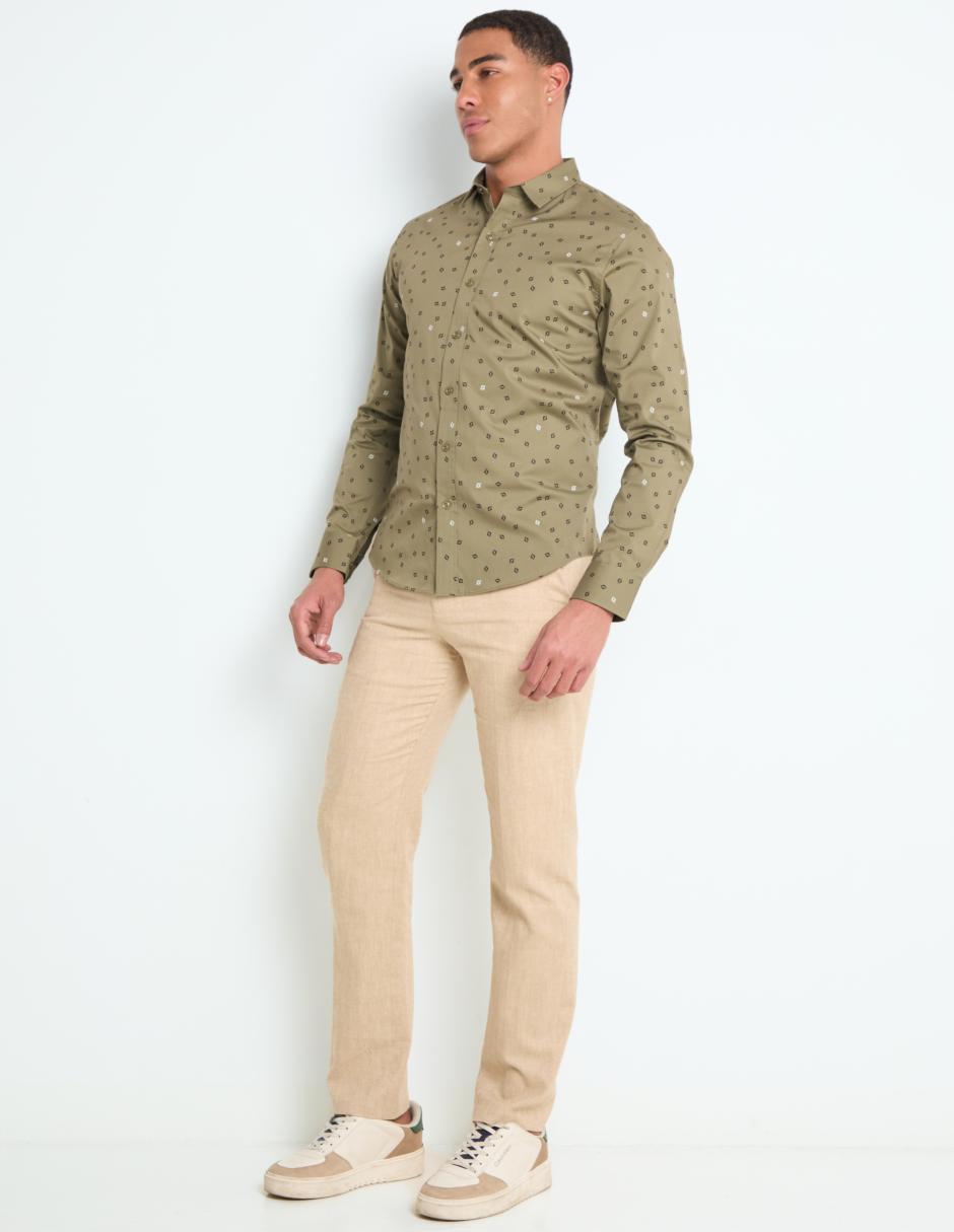Camisa business casual manga larga para hombre 3