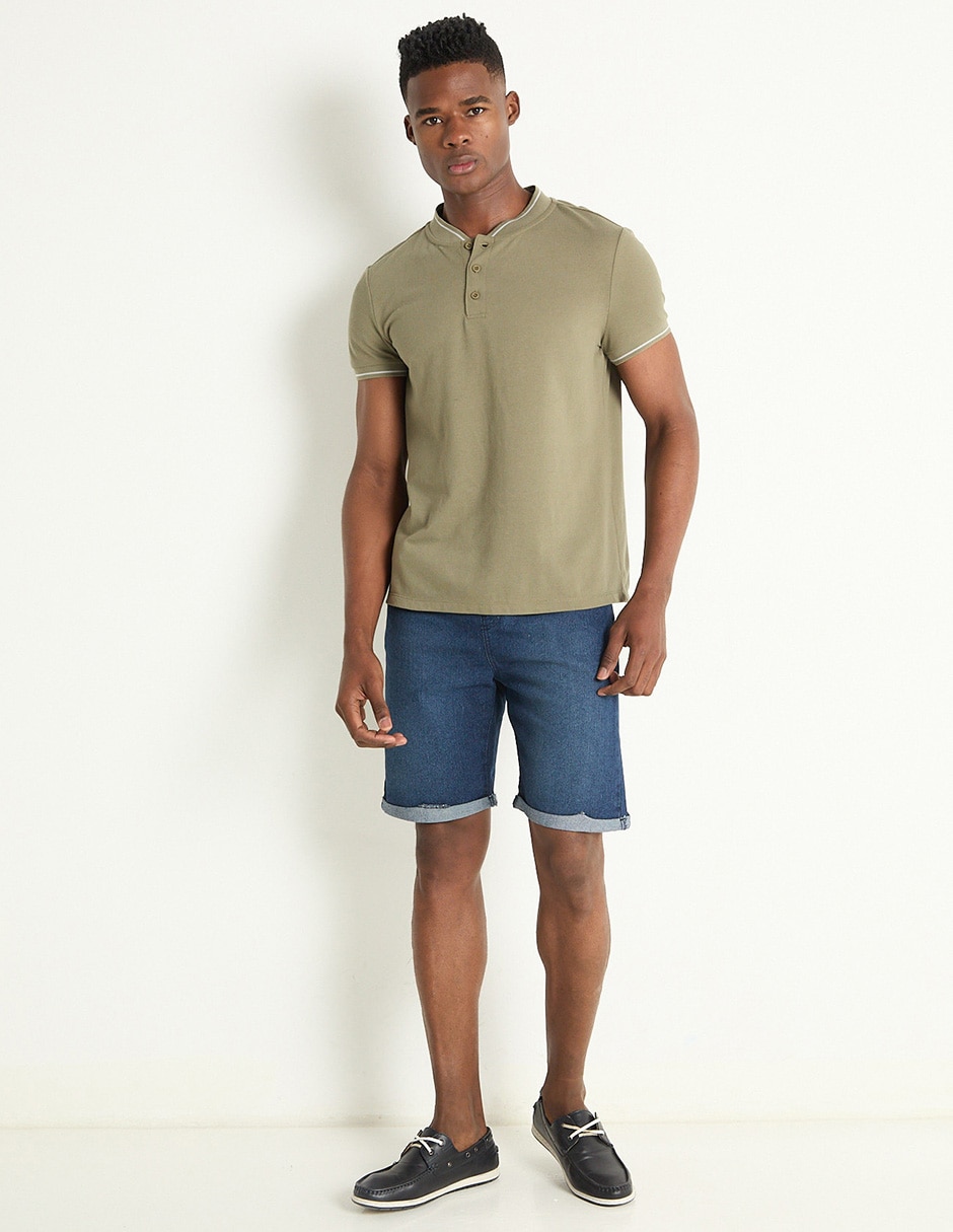 Playera cuello henley para hombre 3