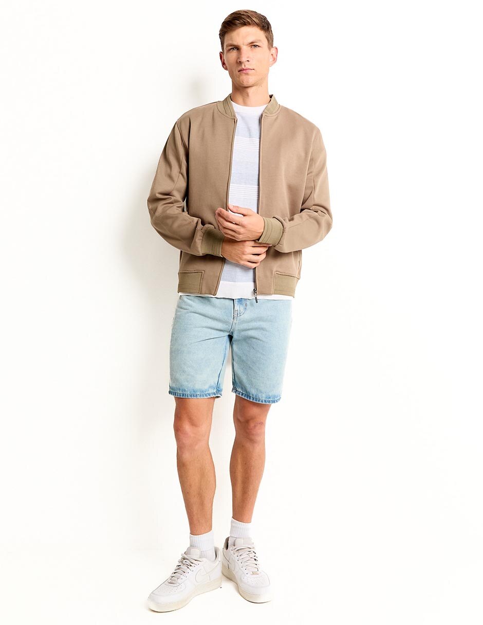 Chamarra bomber de algodón con bolsillos para hombre 3
