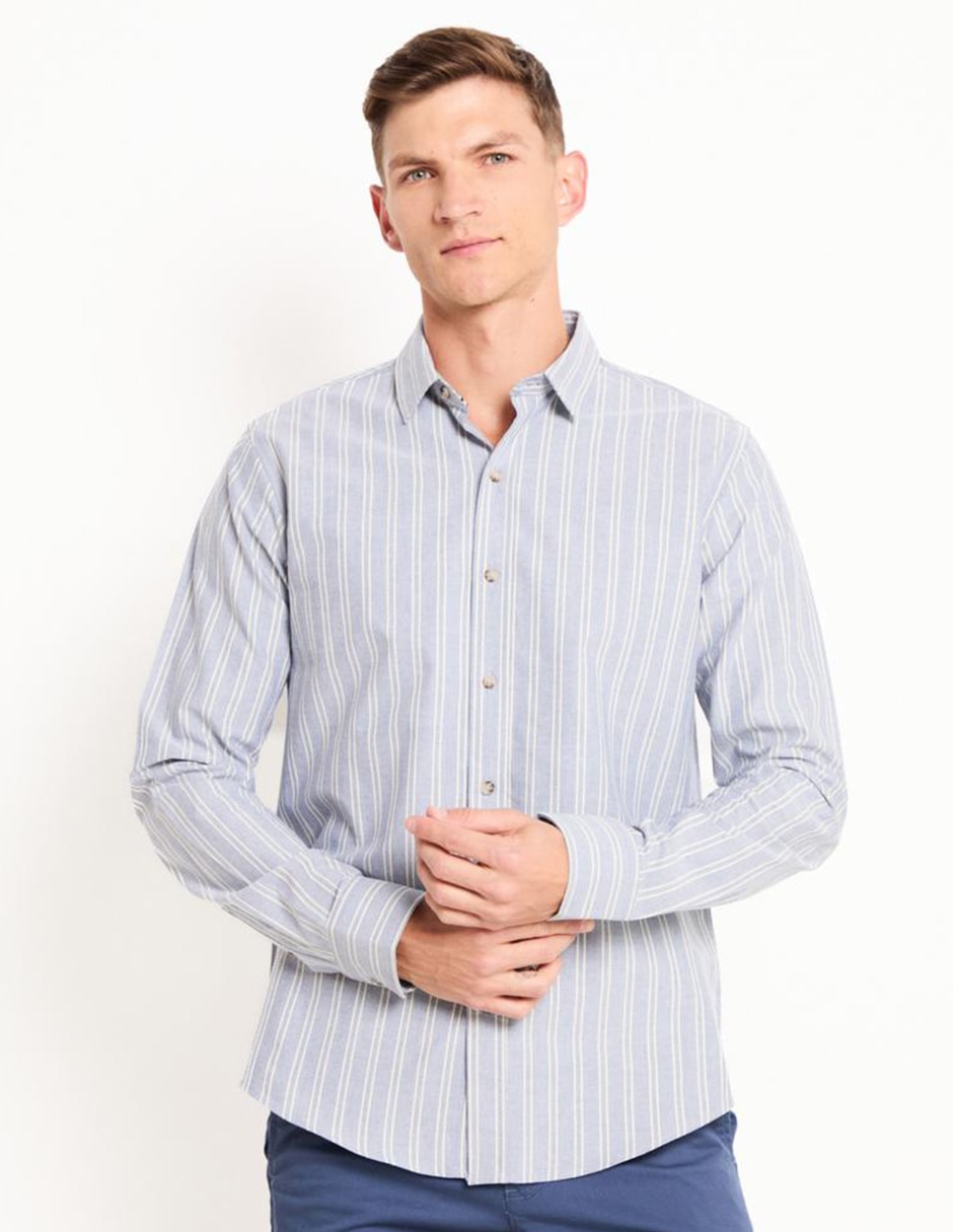 Camisa casual manga larga para hombre