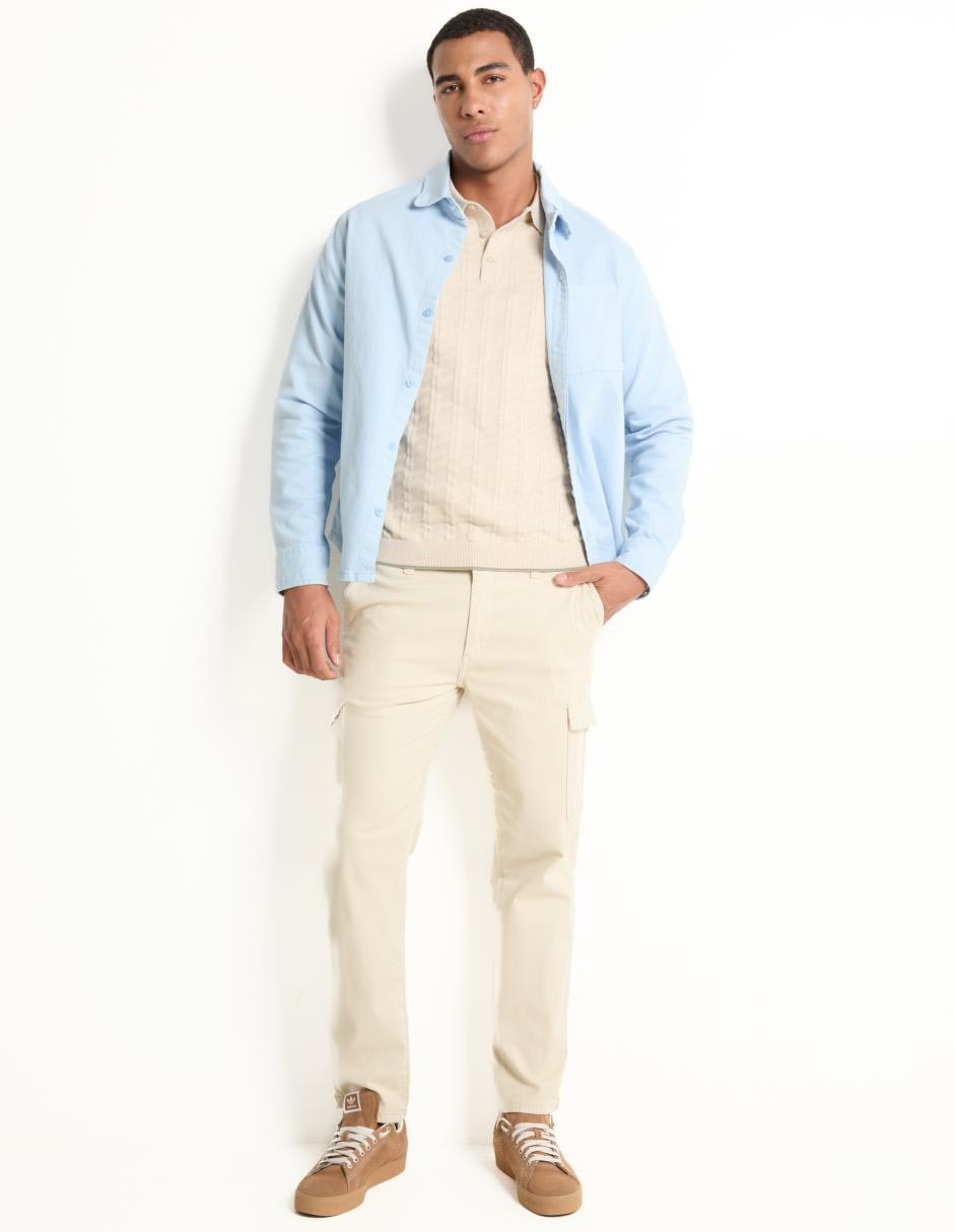 Sobrecamisa casual de algodón manga larga para hombre 3