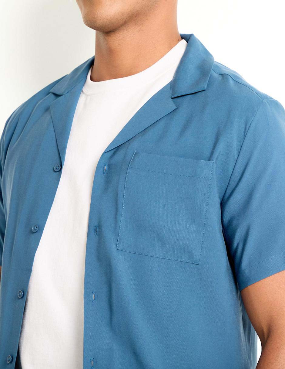 Camisa casual de algodón manga corta para hombre 4