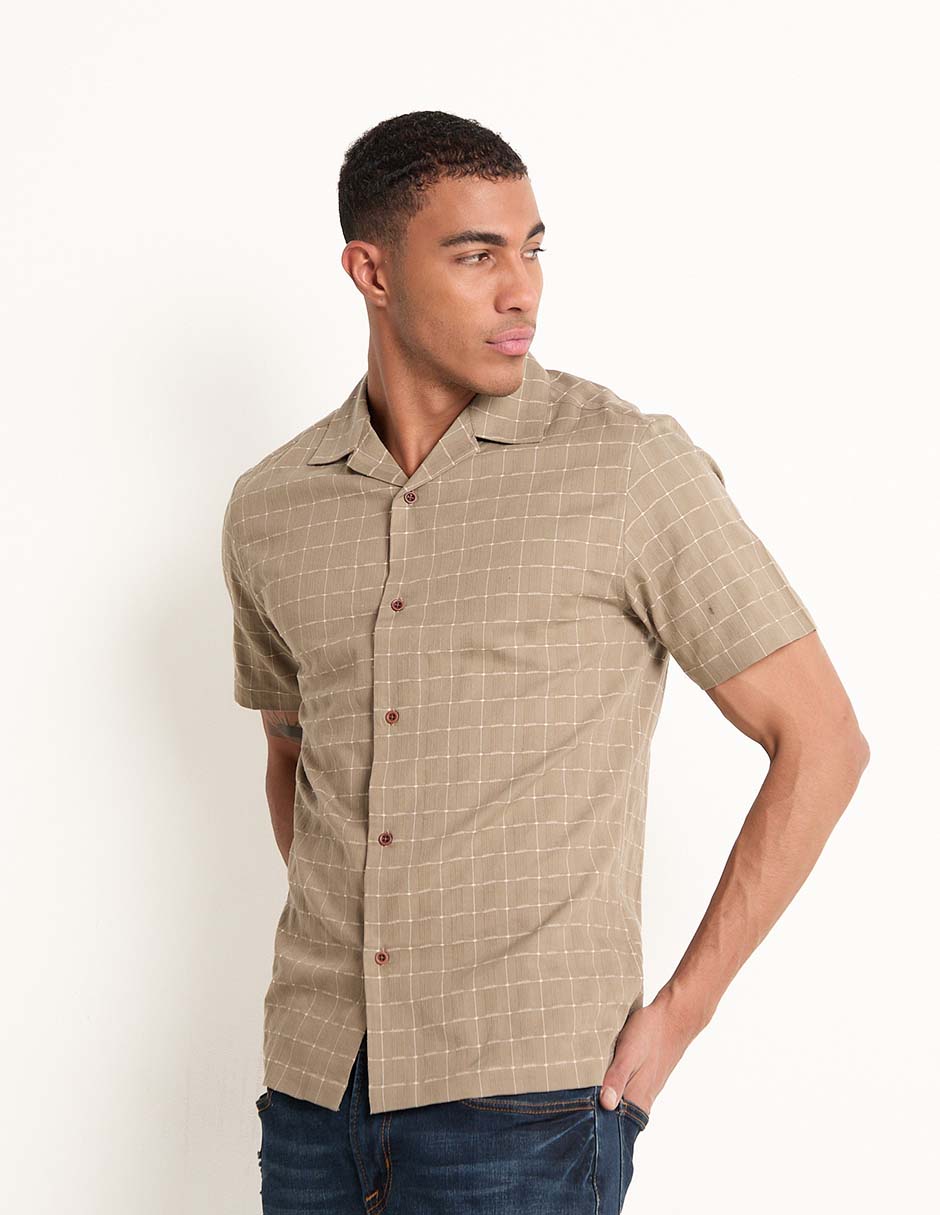 Camisa casual manga corta para hombre